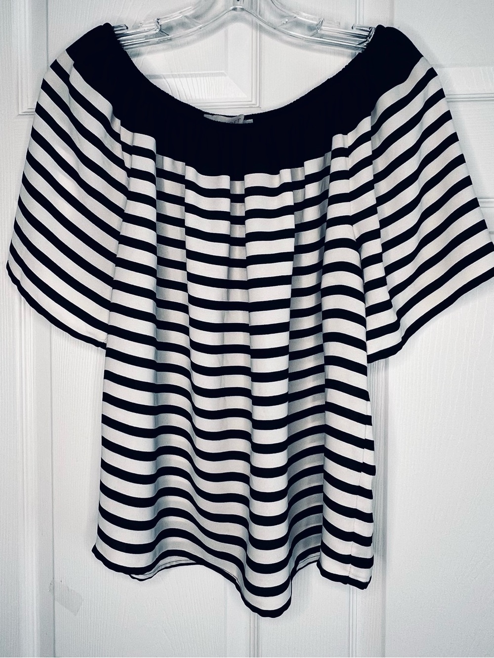 Loft Ann Taylor Sz S Women’s Black/White Top Blouse Polyester